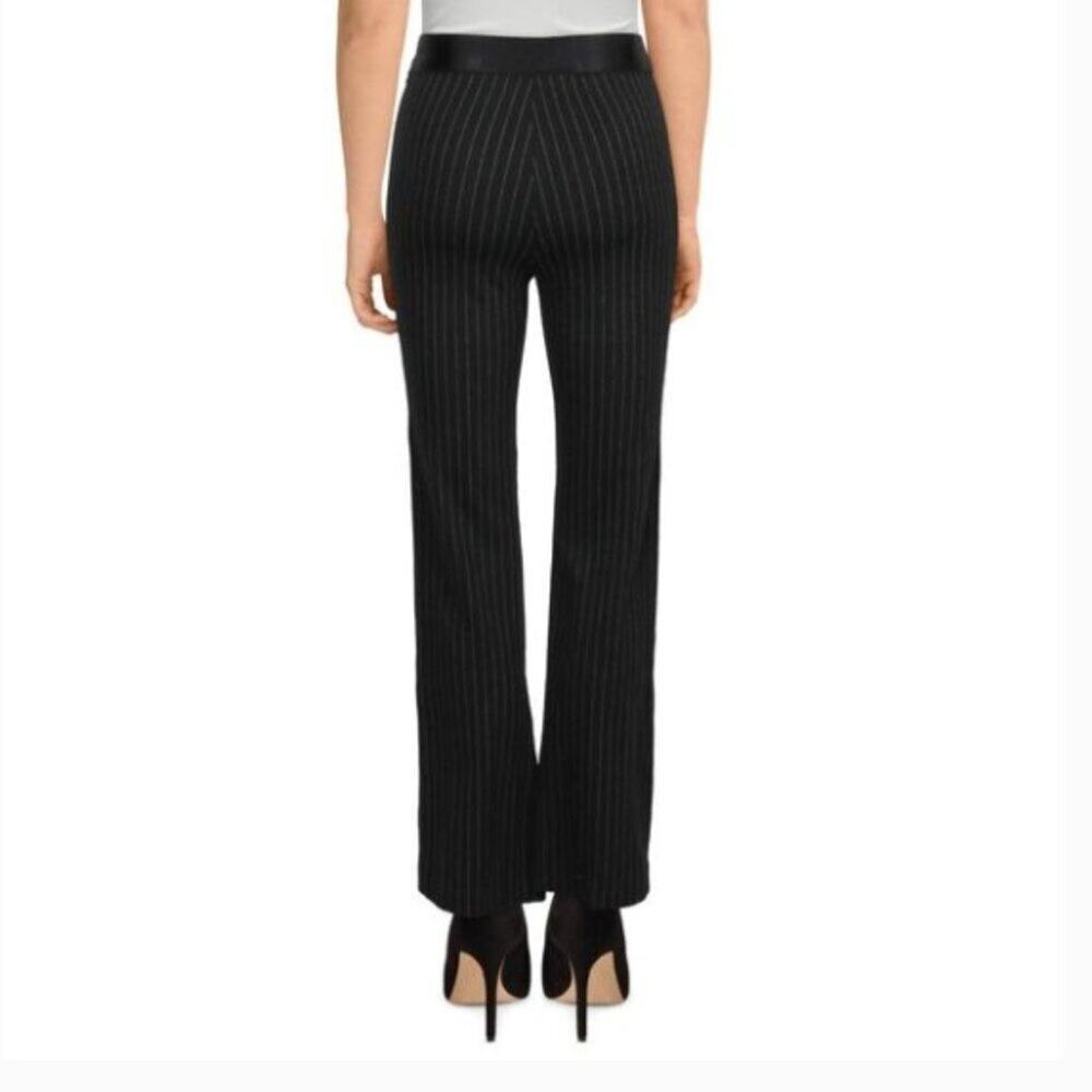 Bailey 44 Womens Black Pinstripe Stretch Casual Flared